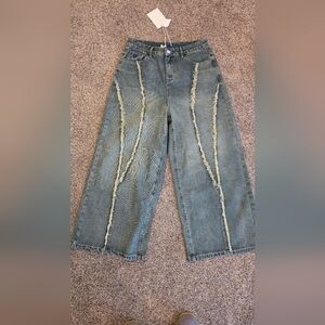 Stylish Distressed Blue Jeans